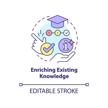 Enriching existing knowledge concept icon Illustrazione stock
