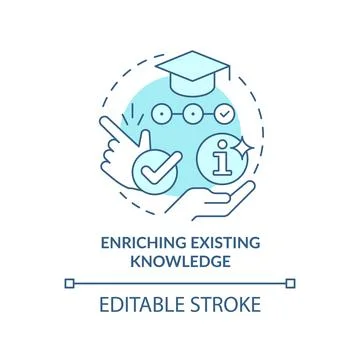 Enriching existing knowledge turquoise concept icon Stock Illustration