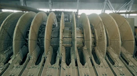 Enrichment of copper ore inside of a copper processing industry plant Video stock 62217564