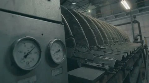 Enrichment of copper ore inside of a copper processing industry plant Stock Footage 62219093