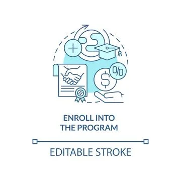 Enroll into internship program concept icon Stockillustratie