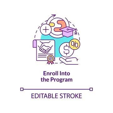Enroll into internship program concept icon Stock Illustration