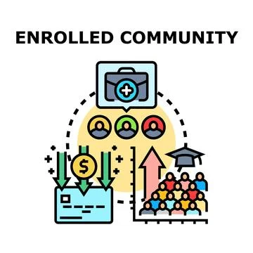 Enrolled community members benefiting from program services Stock Illustration