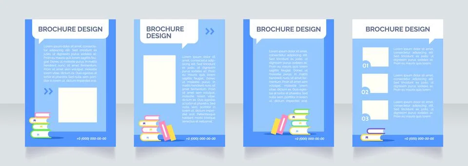Enrolling in public elementary school blank brochure layout design Stock Illustration