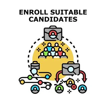 Enrolling suitable candidates in recruitment process concept 스톡 일러스트