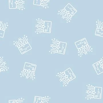 Enrollment card line seamless pattern Stock Illustration