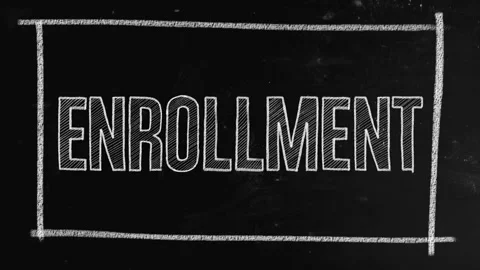 Enrollment concept written on blackboard Vidéo 146400921