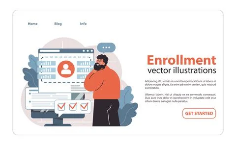 Enrollment process concept. Flat vector illustration 스톡 일러스트