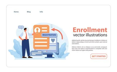 Enrollment process visualized. Flat vector illustration Stock-Illustration