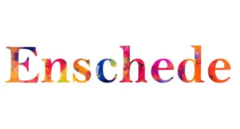 Enschede text image stock design in colorful style letters Stock Illustration