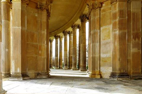 An ensemble consisting of classical columns. Stock Photos