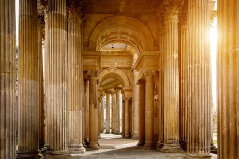 An ensemble consisting of classical columns. Stock Photos