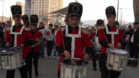 Ensemble of drummers in Batumi Stock Footage 237022300