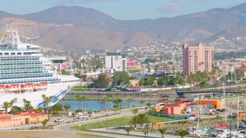 Ensenada, Mexico – June 25, 2026: Emerald Princess cruise ship at port 動画素材 337624459