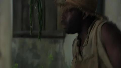 Enslaved people processing cotton using cotton gin, 1800s - Reenactment Video stock 202532092