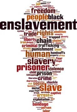 Enslavement word cloud Stock Illustration