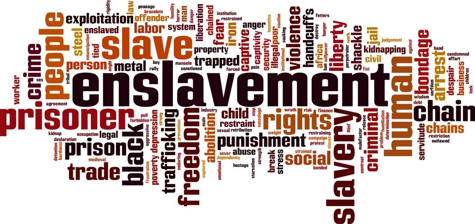 Enslavement word cloud Stock Illustration