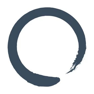 Enso zen circle with brush stroke texture for meditation and balance. Vector Stock Illustration