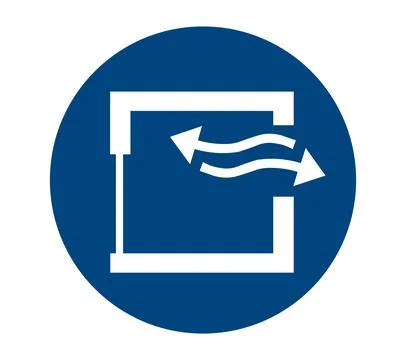 Ensure continuous ventilation symbol Stock Illustration