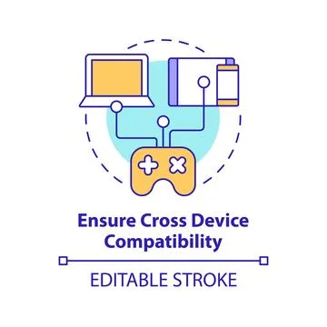 Ensure cross device compatibility concept icon Illustrazione stock