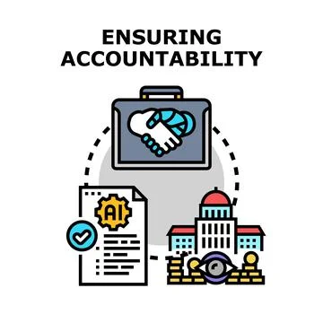 Ensuring accountability for artificial intelligence in business Stock Illustration