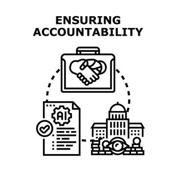 Ensuring accountability for artificial intelligence in business Stock Illustration