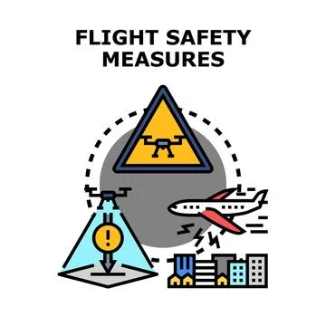 Ensuring aviation safety measures for drone operations Stock Illustration