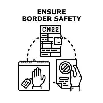 Ensuring border safety and customs control concept Stock Illustration