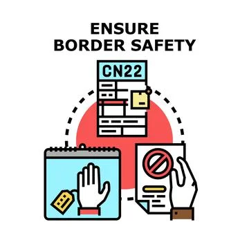 Ensuring border safety and customs control concept Stock Illustration