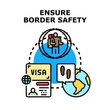 Ensuring border safety and global immigration control Ilustração Stock