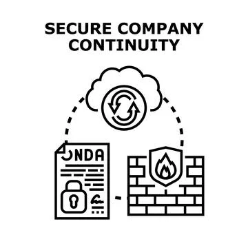 Ensuring company continuity with data security and protection Stock Illustration