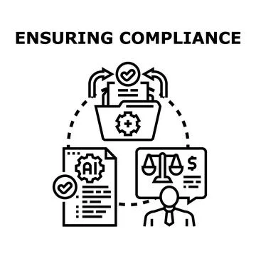 Ensuring compliance with regulation using artificial intelligence technology 스톡 일러스트