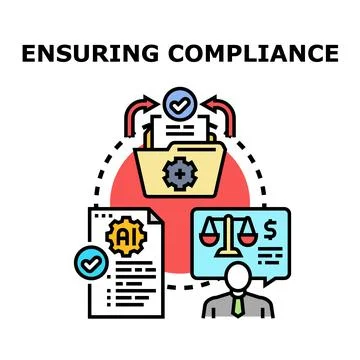 Ensuring compliance with regulation using artificial intelligence technology 库存插图