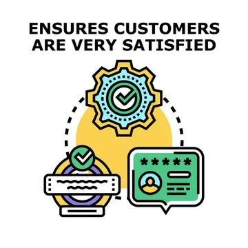 Ensuring customer satisfaction with quality service and feedback Stock Illustration