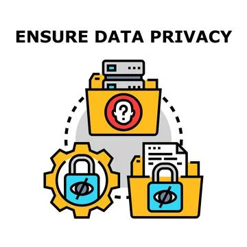 Ensuring data privacy and secure confidential information Stock Illustration
