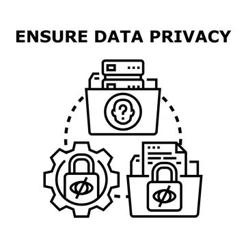 Ensuring data privacy and secure confidential information Stock Illustration