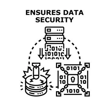 Ensuring data security against cyber attack threat Stock Illustration