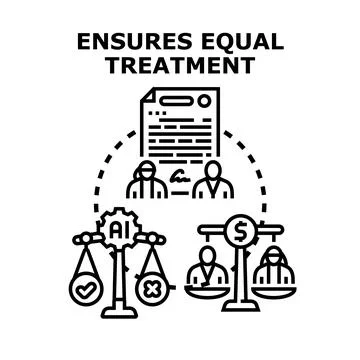 Ensuring equal treatment and fair opportunity in business Stock Illustration