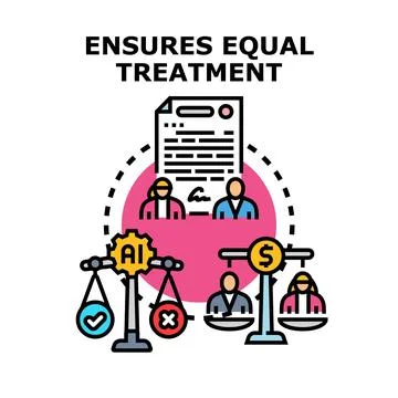 Ensuring equal treatment and fair opportunity in business Stock Illustration