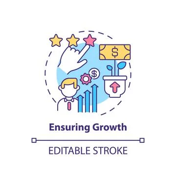 Ensuring growth concept icon 库存插图