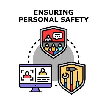 Ensuring personal safety through security and training solutions Stock Illustration