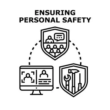 Ensuring personal safety through security and training solutions Stock Illustration
