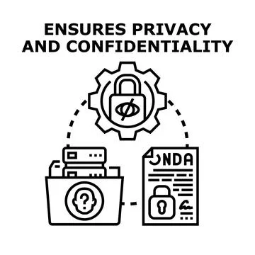 Ensuring privacy and confidentiality with data protection Stock Illustration