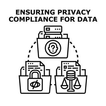 Ensuring privacy compliance for data protection and security Stock Illustration