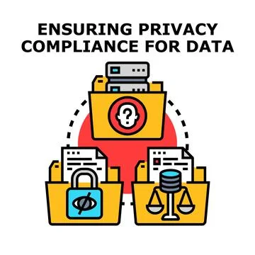 Ensuring privacy compliance for data protection and security Stock Illustration