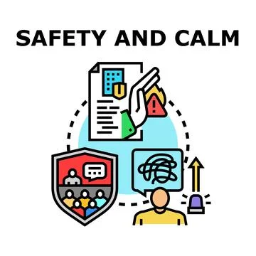 Ensuring safety and calm through security measures 스톡 일러스트