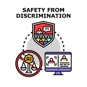 Ensuring safety from discrimination using ethical ai technology Stock Illustration