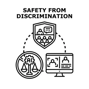 Ensuring safety from discrimination using ethical ai technology Stock Illustration