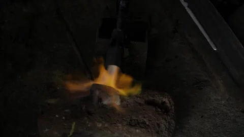Ensuring Safety with Industrial Fire Control - A Close-Up Look at the Flame Stock Footage 320939267