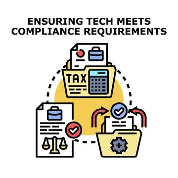 Ensuring technology meets regulatory compliance requirements イラスト素材